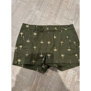 a.n.a Olive Green Shorts Gold Palm Tree Print‎ Casual Summer Size 6